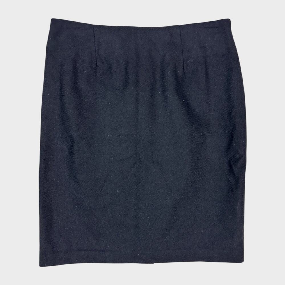 Women's CC Hughes Black Skirt Polyester Acrylic Wool Blend Pencil Skirt Size 8